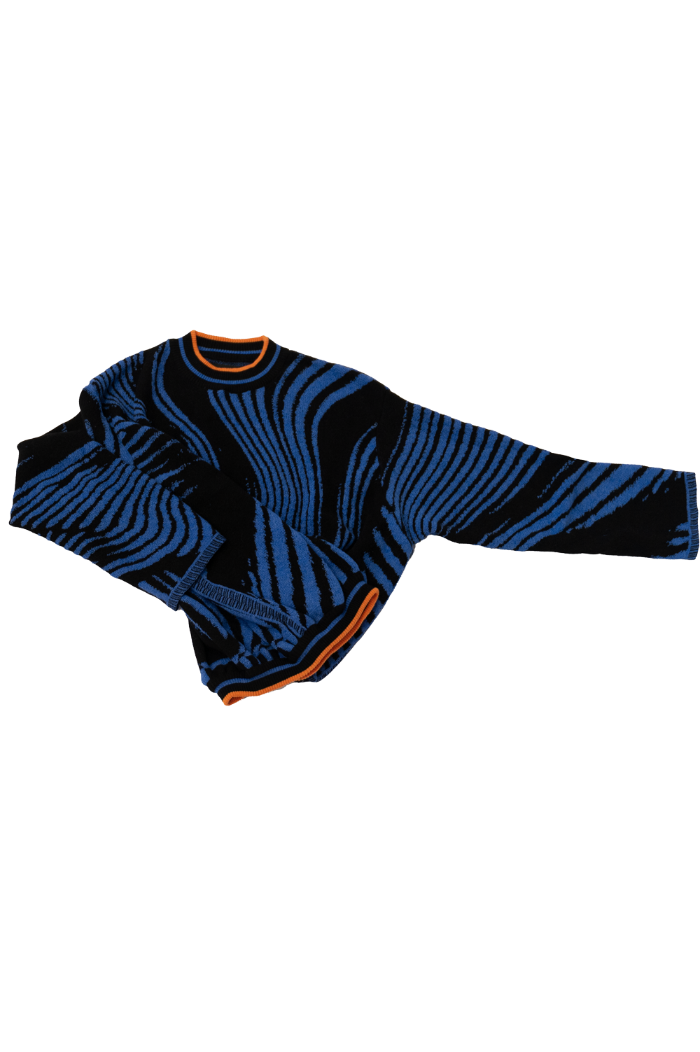 Knitwear Jacquard sweater in black and blue image 2