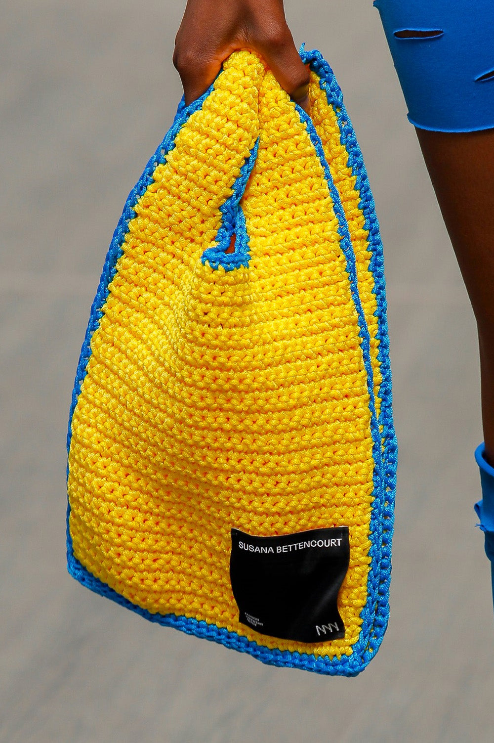 Retangular Yellow Crochet bag image 0