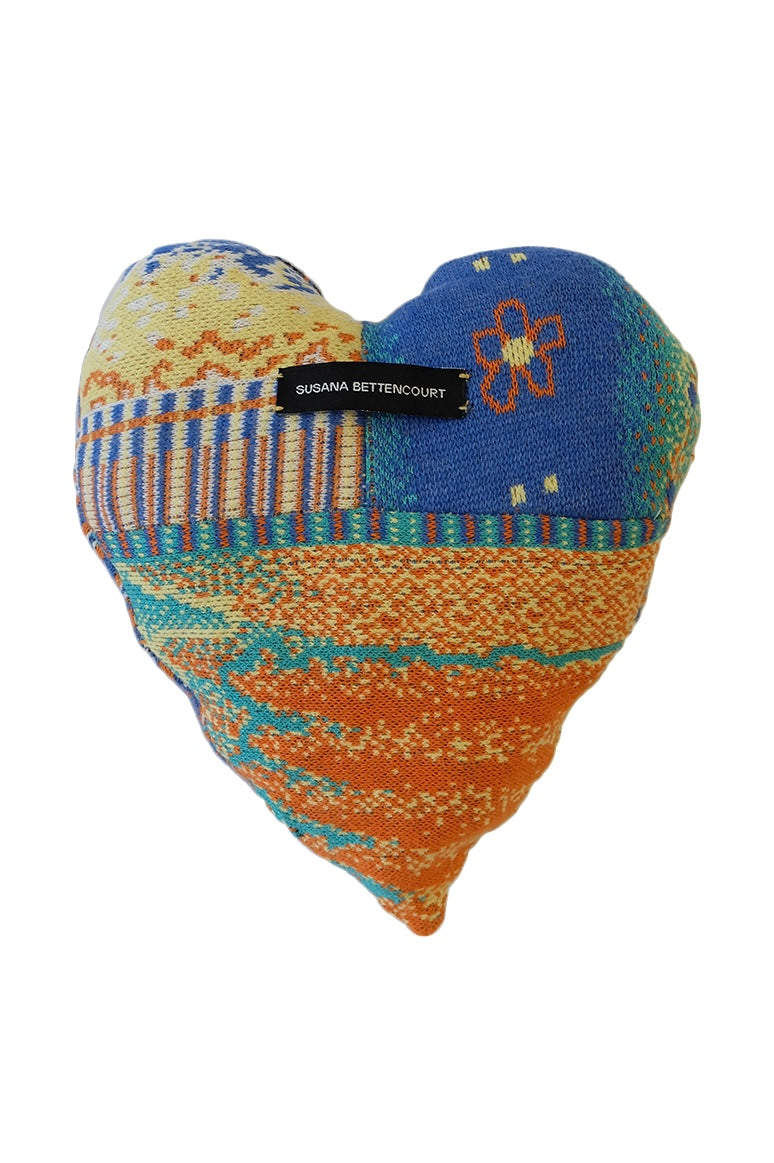 Cloud Jacquard Patchwork Heart Pillow image 0
