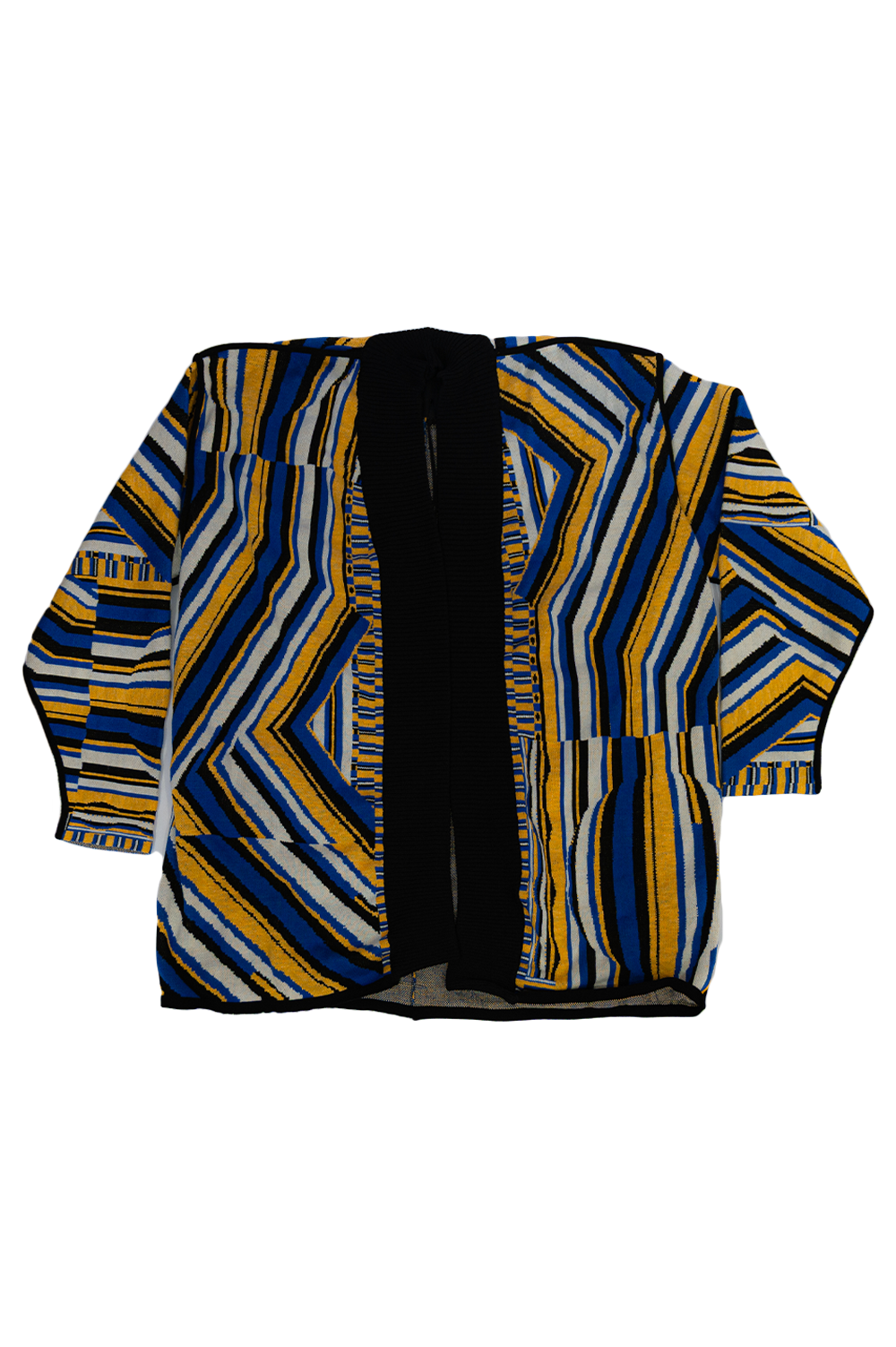 Knitwear Jacquard Ilusion Coat With Black Rib image 1