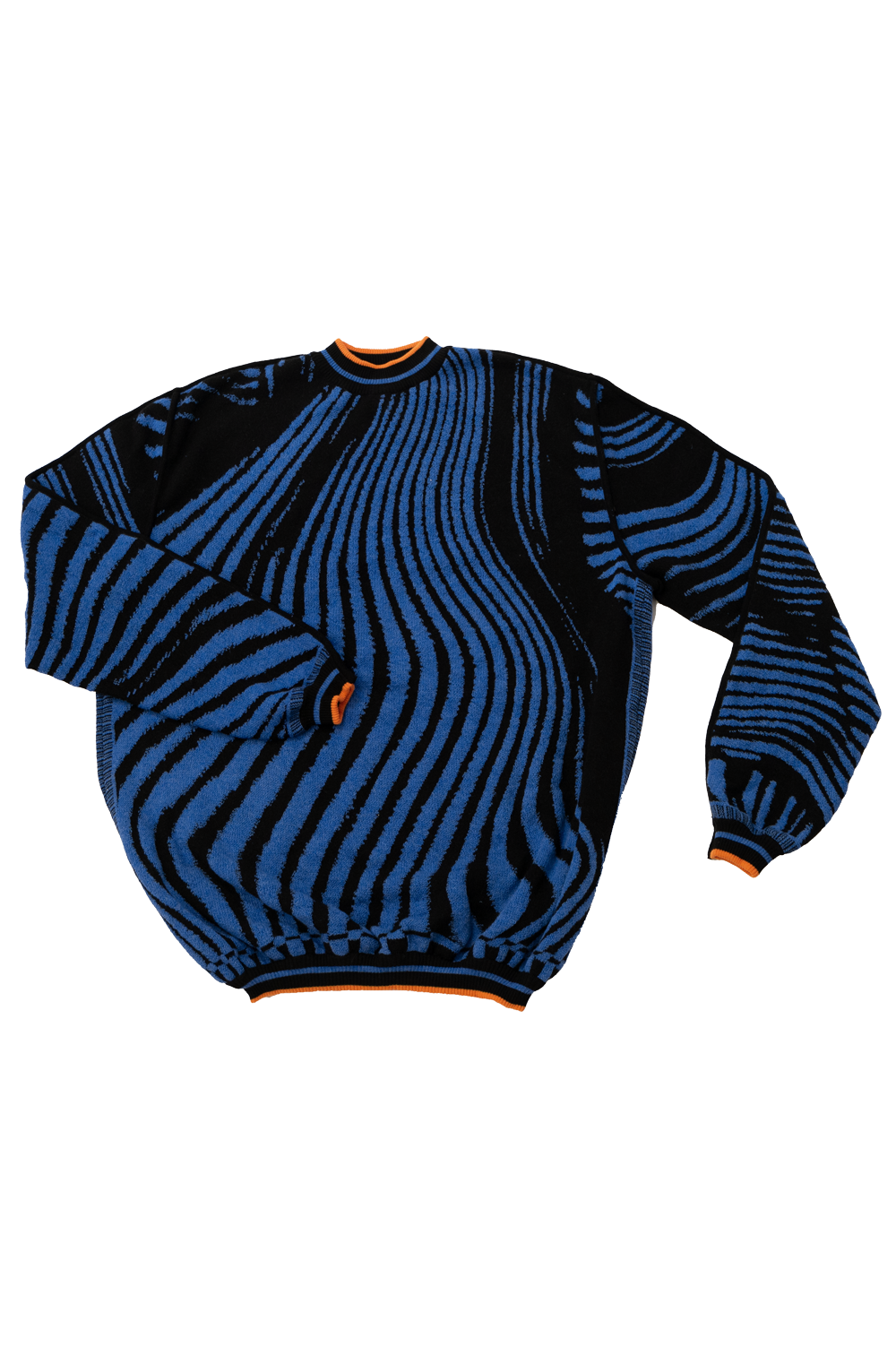 Knitwear Jacquard Male sweater in black and blue image 3