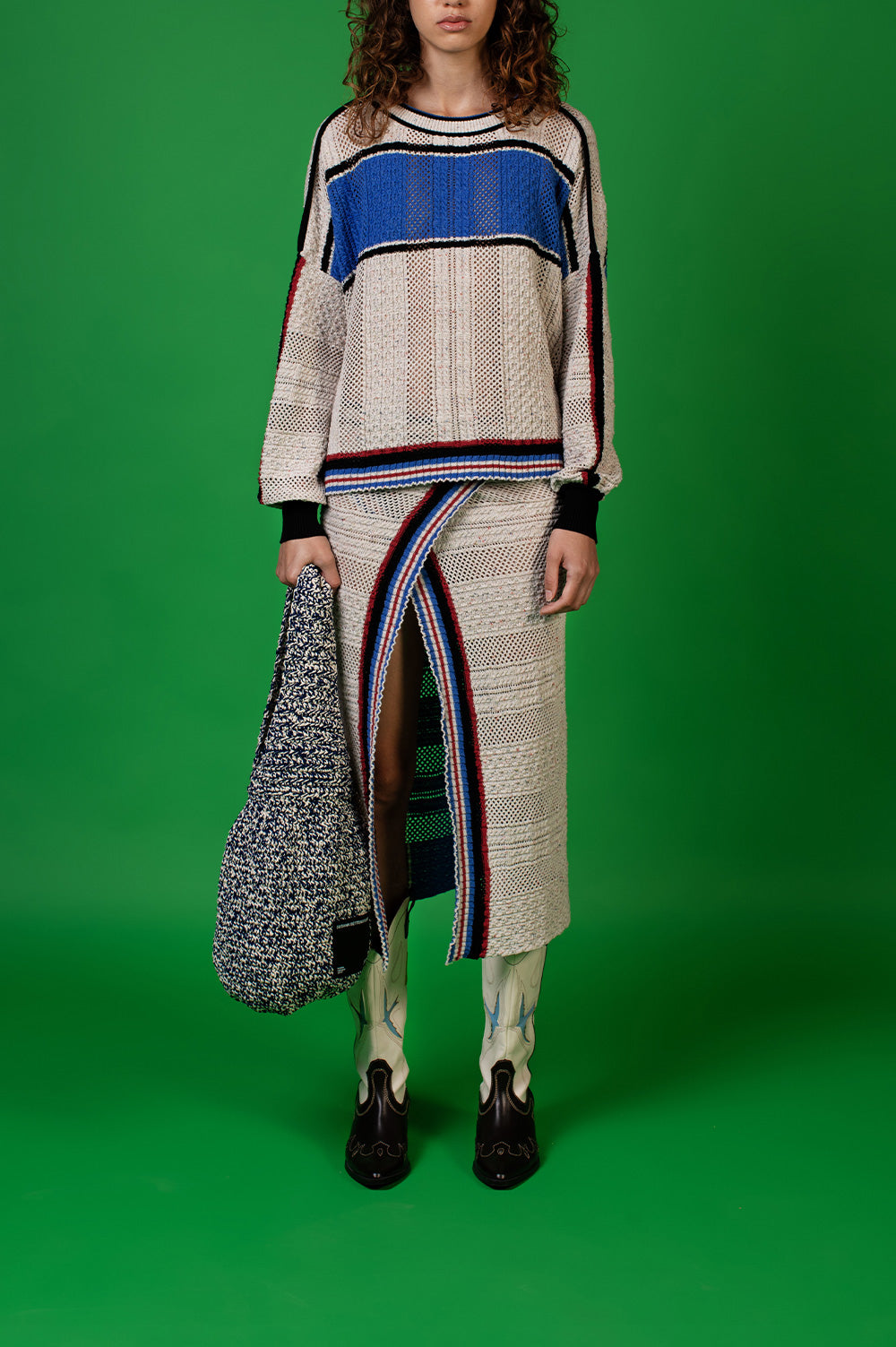 TUCK STRUCTURED KNITWEAR SWEAT IN BEJE WITH LONGSLEEVES image 0