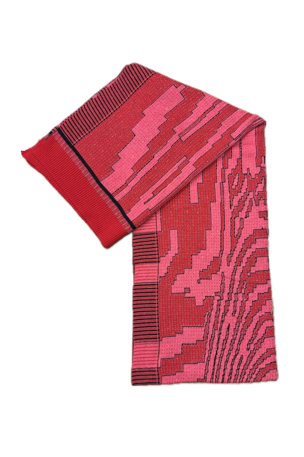 Pink and Black Jacquard Scarf image 2