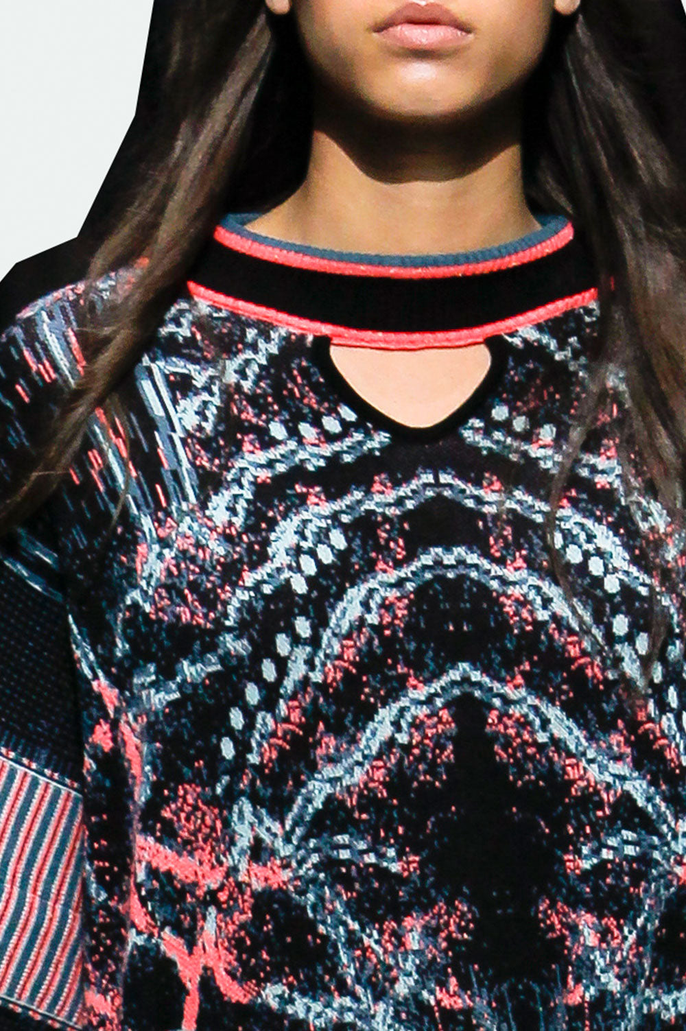 JACQUARD SWEATER DRESS WITH CUT OUT DETAIL image 2