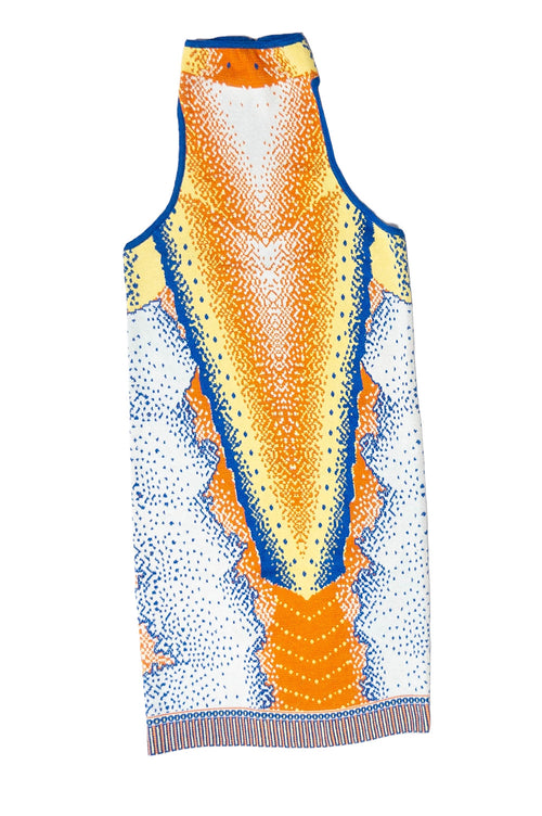 Clowd jacquard dress with openning back image 1