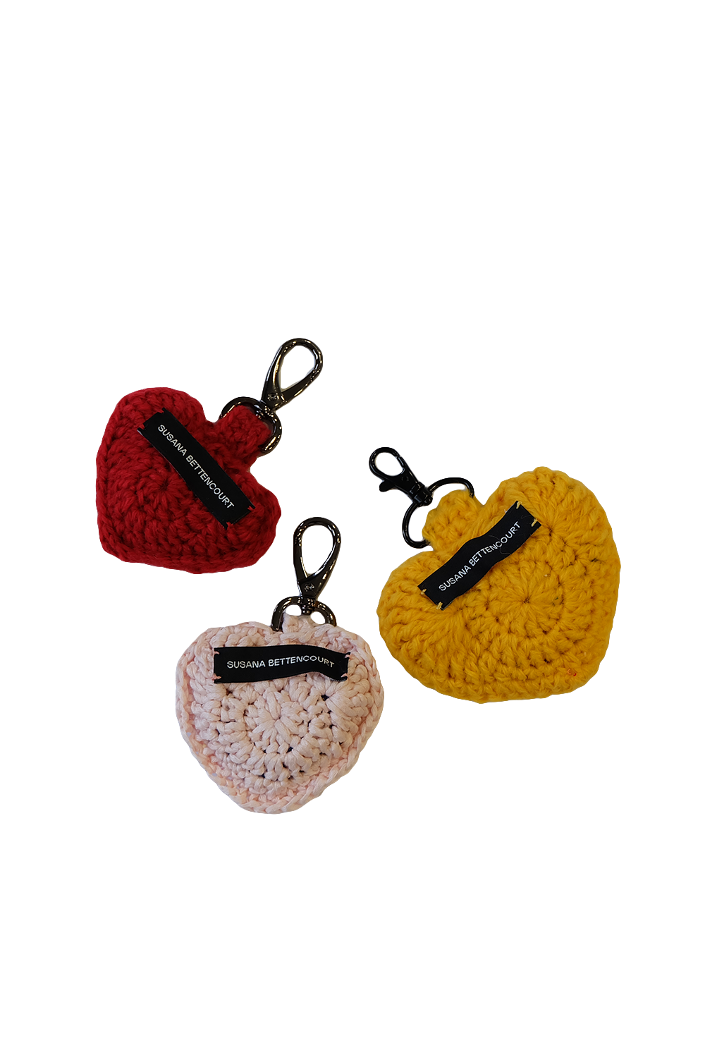 Yellow Crochet Heart Keychain image 2