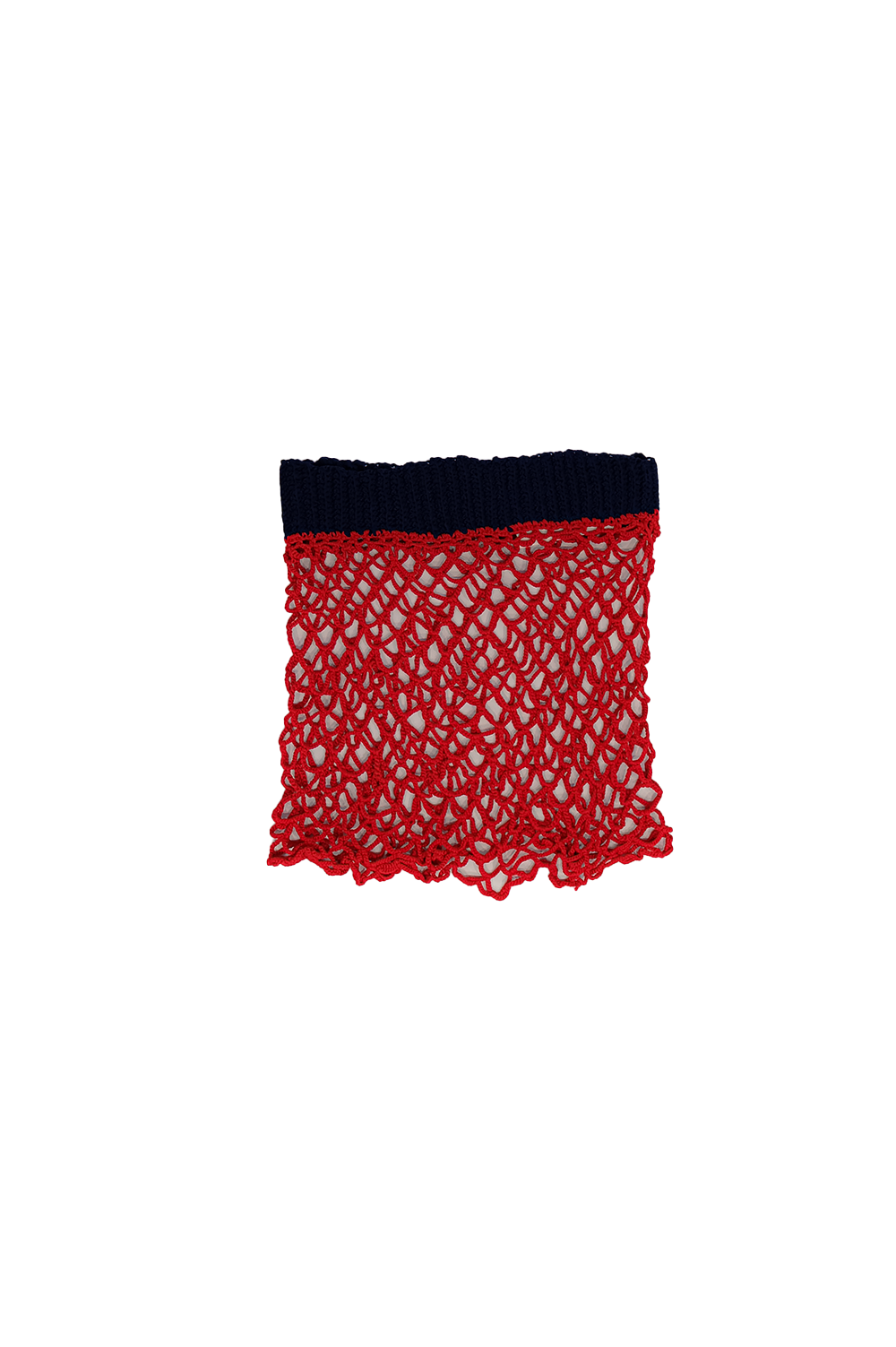 Red Crochet Skirt With Blue Rib image 1