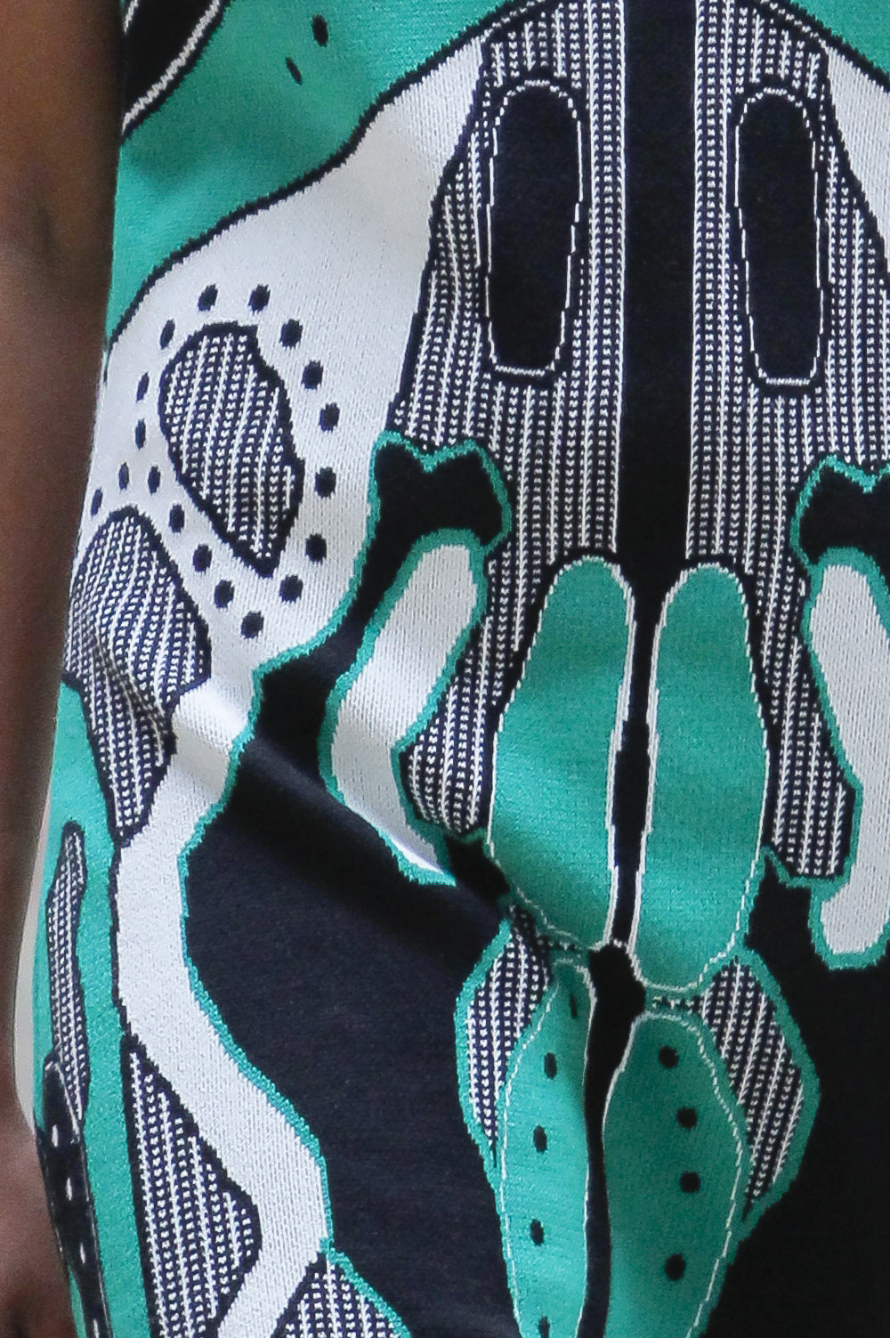 KNITWEAR JACQUARD GREEN DRESS WITH ROUND NECK image 2