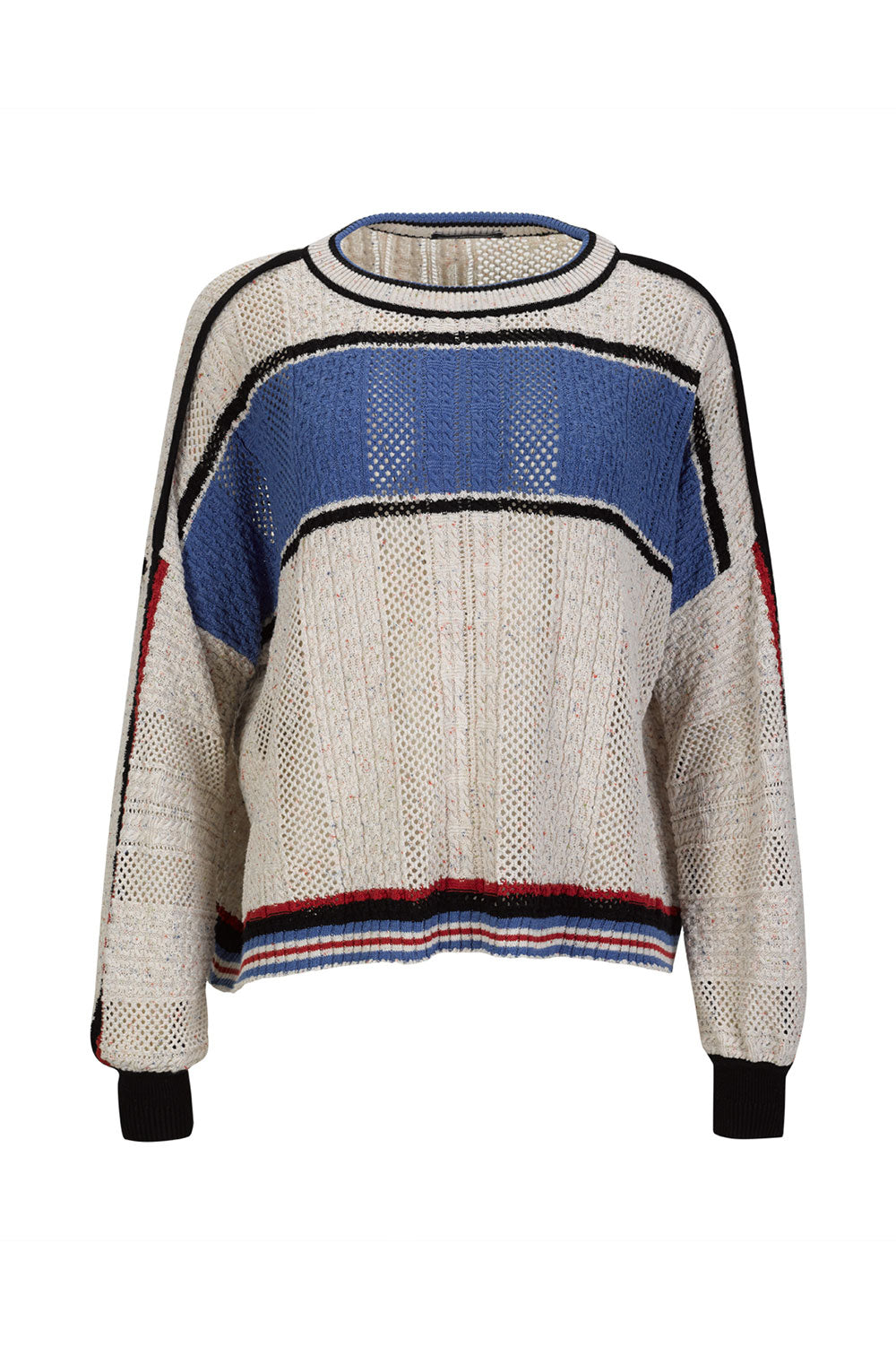 TUCK STRUCTURED KNITWEAR SWEAT IN BEJE WITH LONGSLEEVES image 2