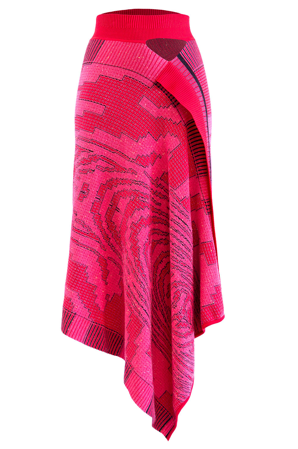 JACQUARD SKIRT IN PINK AND RED image 3