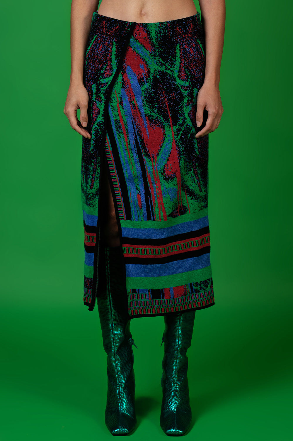 KNITWEAR JACQUARD COLORFUL SKIRT image 1