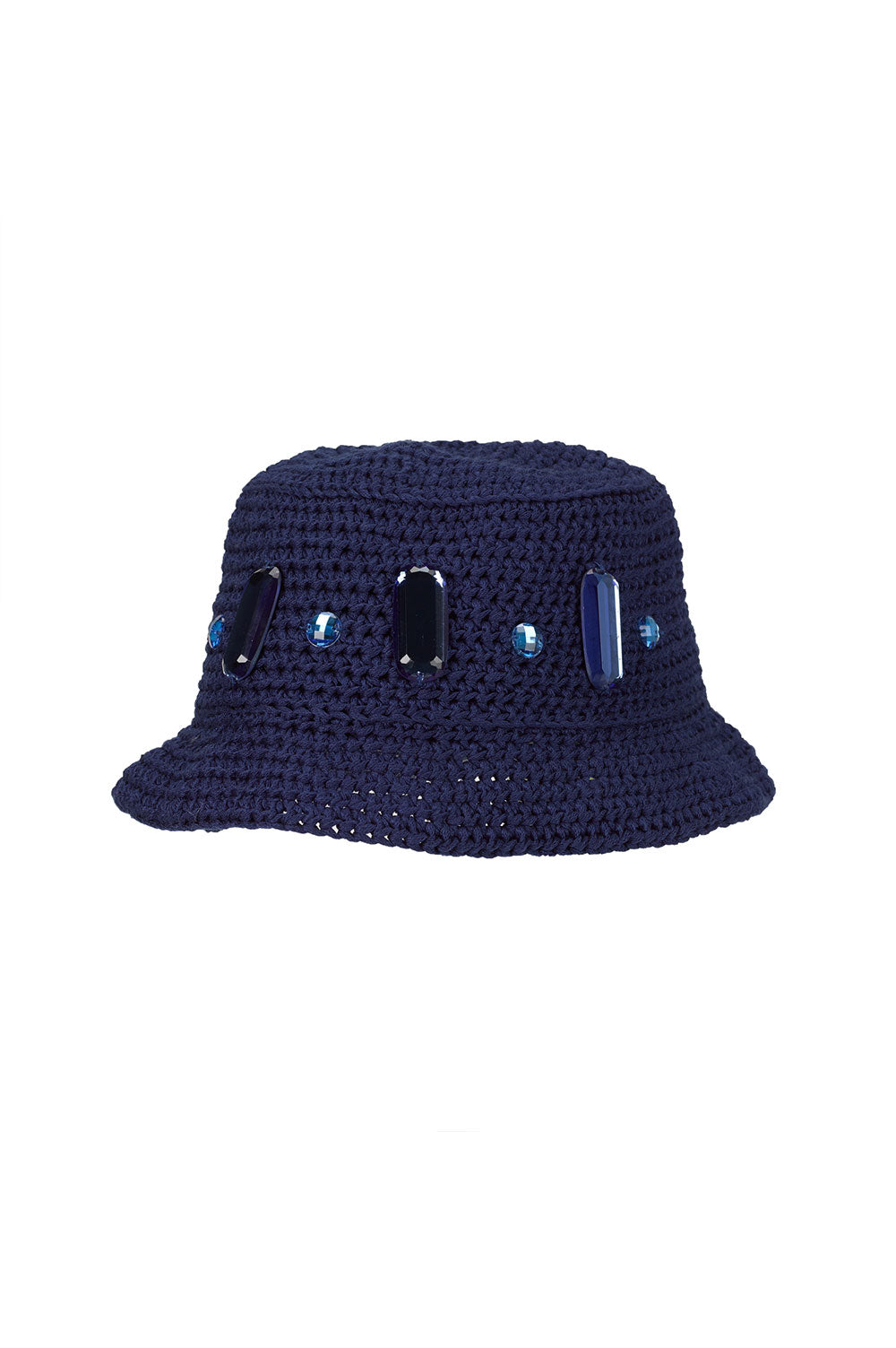 CROCHET HAT WITH STONES IN BLUE image 1