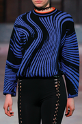 Knitwear Jacquard sweater in black and blue image 0