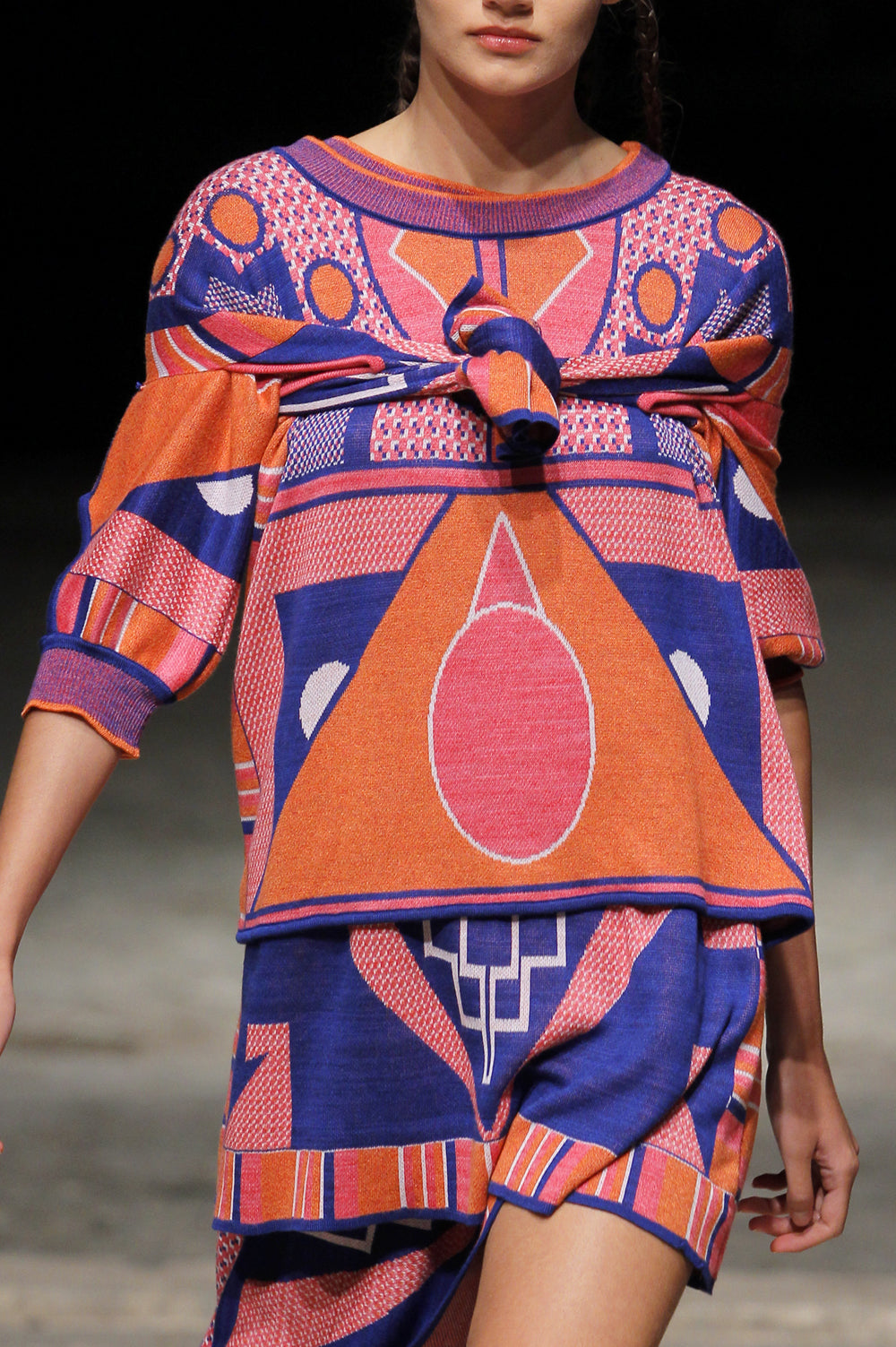 KNITWEAR JACQUARD TUNIC WITH 3/4 SLEEVES image 1