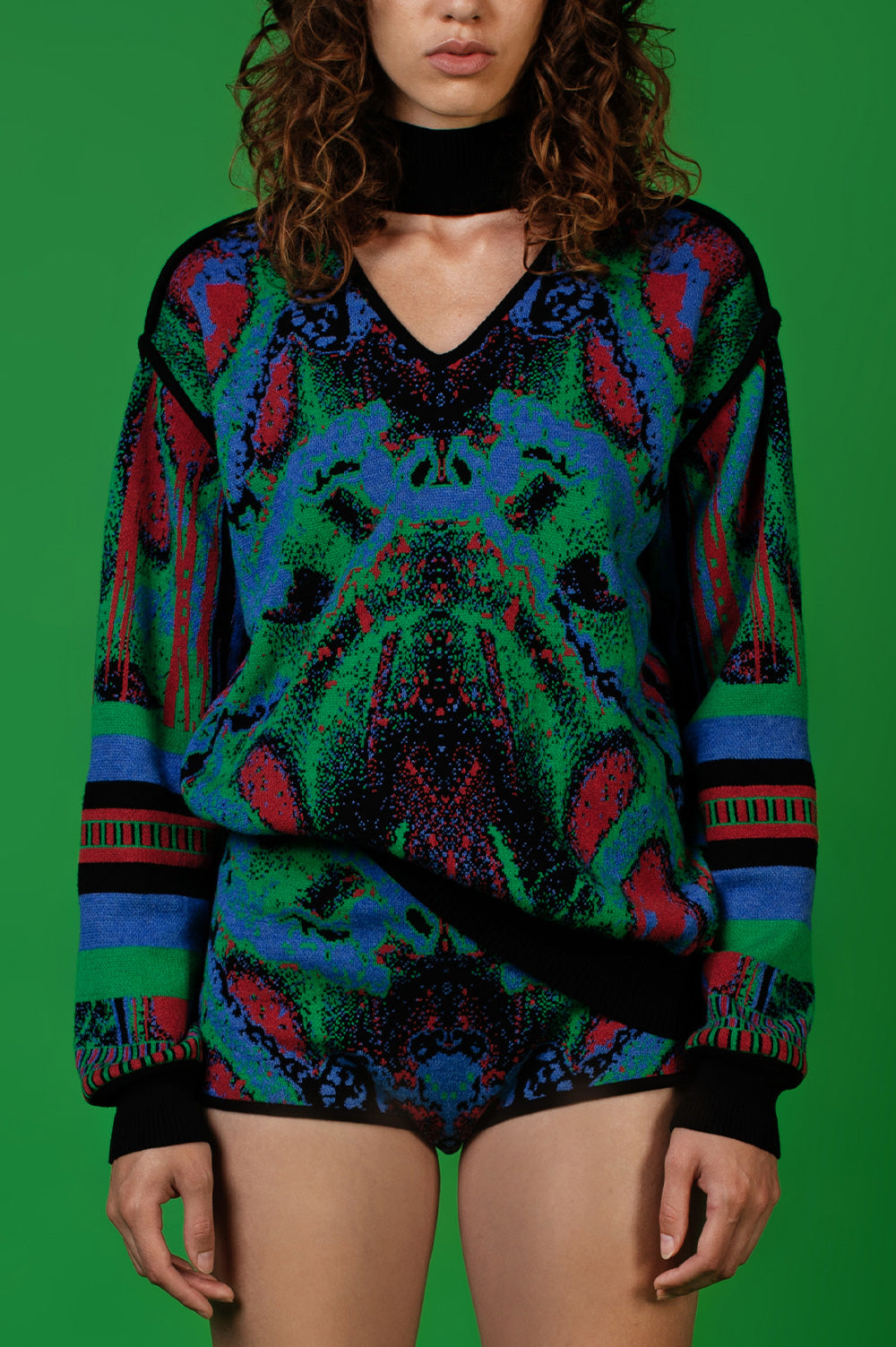 KNITWEAR JACQUARD COLORFUL PANTS image 1