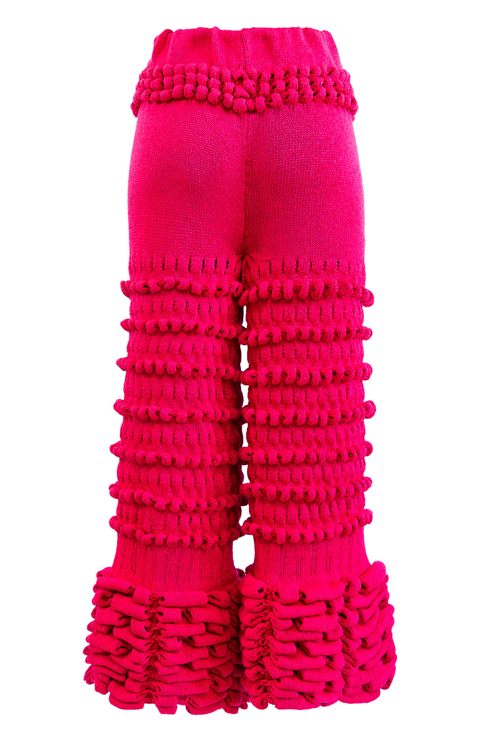 PINK HANDMADE KNIT TROUSERS WITH DIFFERENT STITCHES image 1