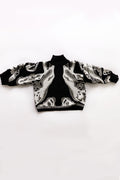 KNITWEAR JACQUARD SWEATER IN BLACK, WHITE AND GREY image 0