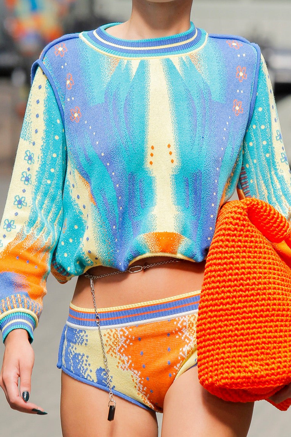Jacquard Body sweater with round-neck image 0