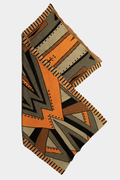 scarf with geometric patter in autumn colors image 0