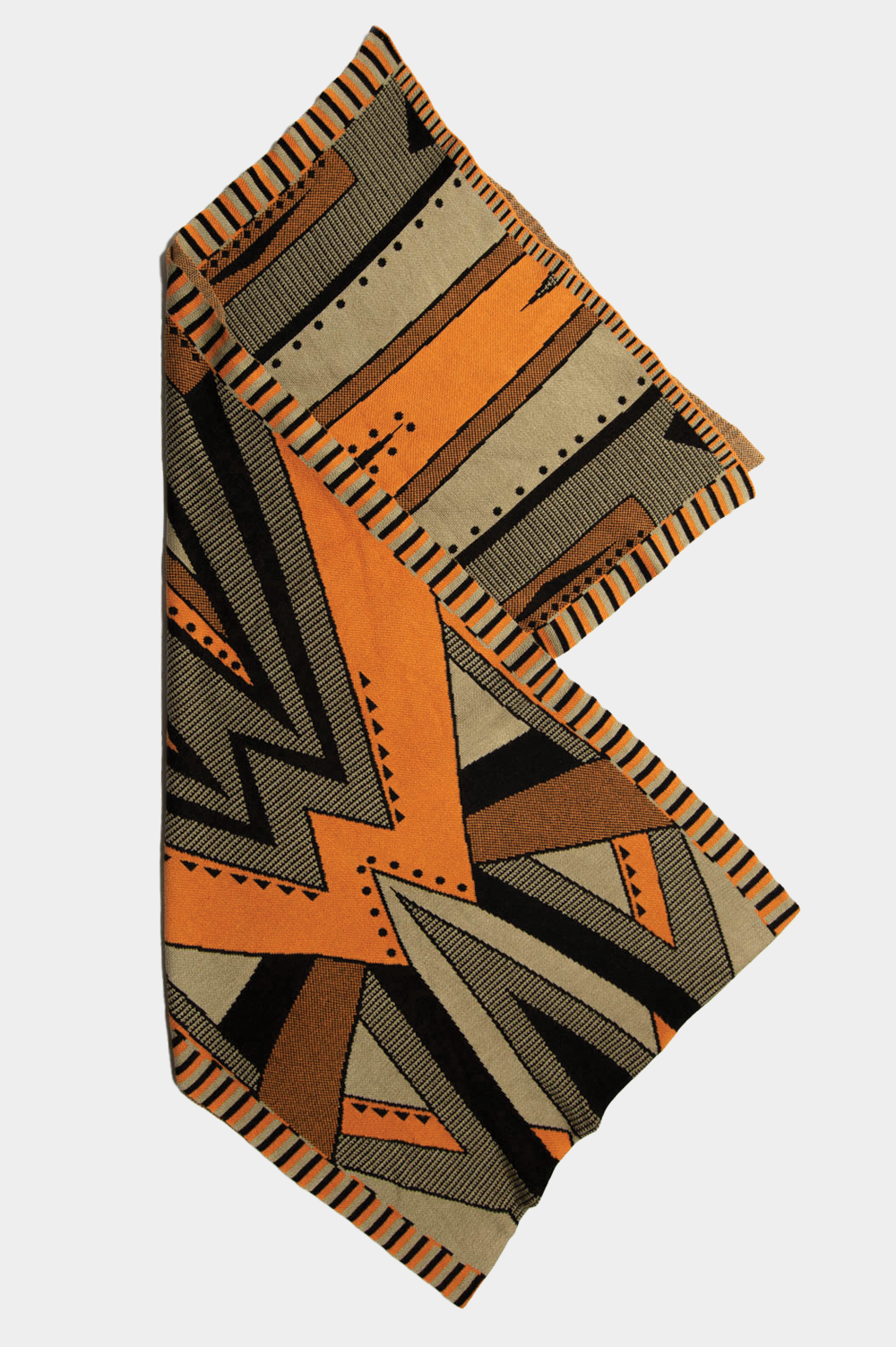 scarf with geometric patter in autumn colors image 0