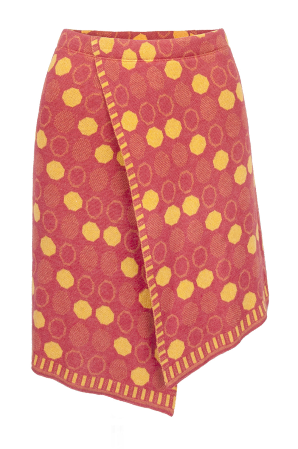 KNITWEAR JACQUARD DOTS PRINT SKIRT IN RED image 2