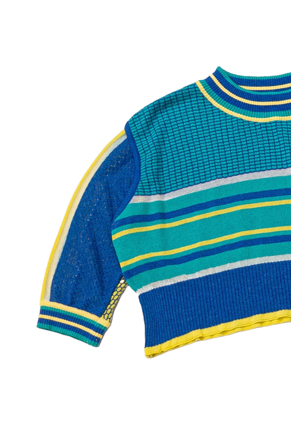 Sky Textured Stripes Short Sweater image 1