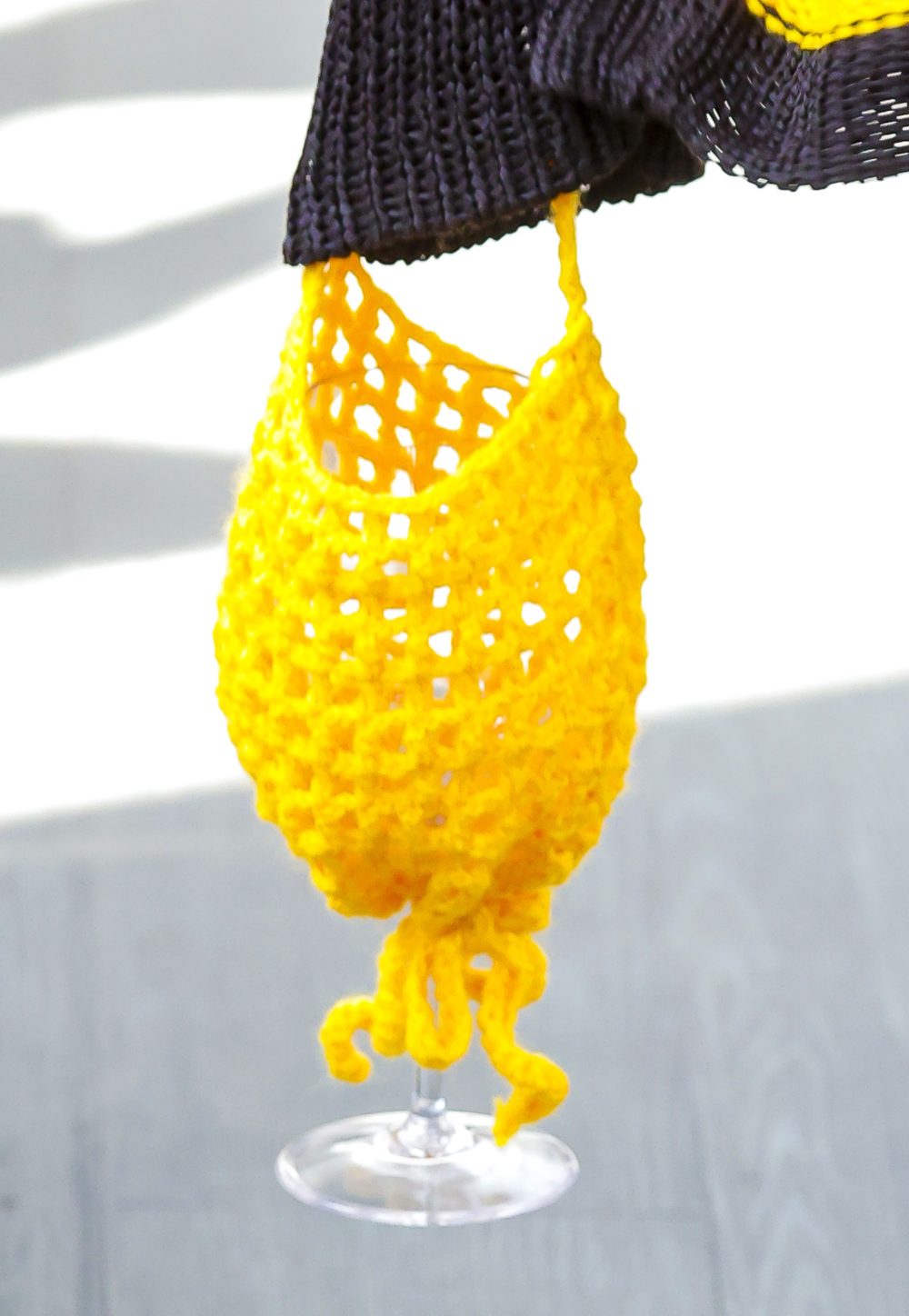Yellow Crochet Cup Holder