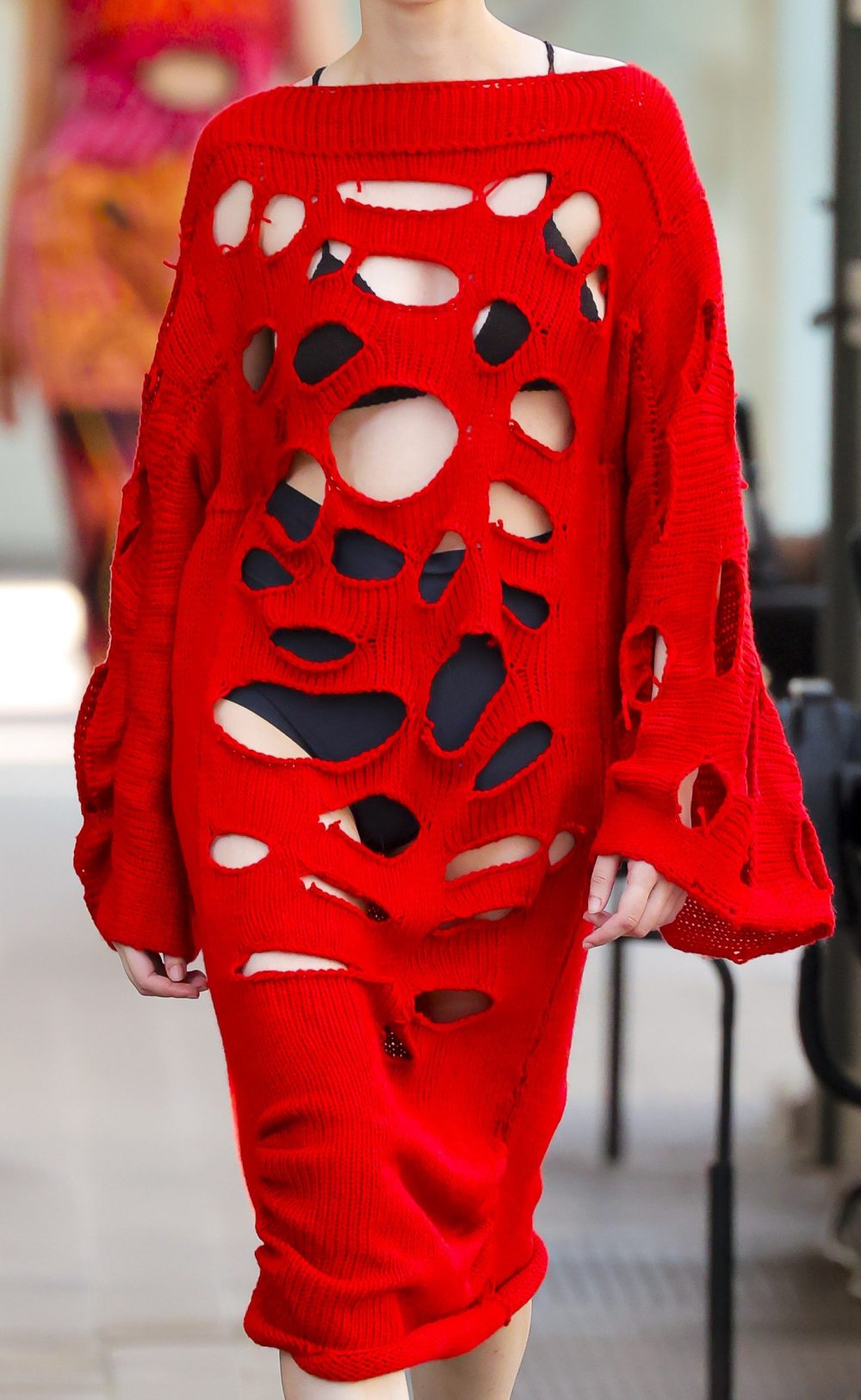 Knitwear Long Dress Knitted by Hand Machine