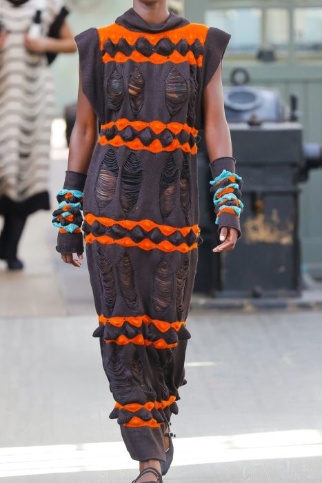 Knitwear Long Dress knitted by hand machine