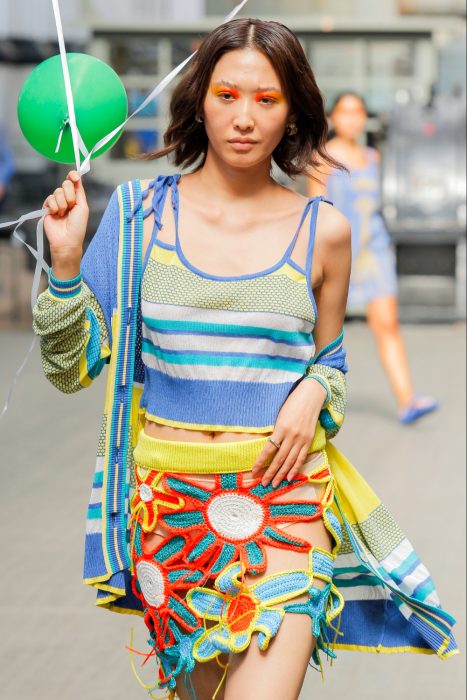 Sky Textured Stripes Kimono